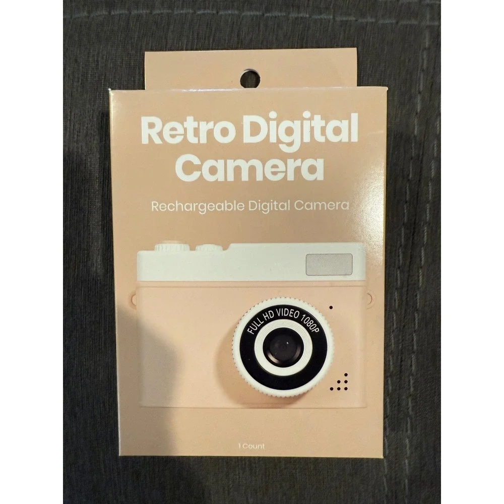 Retro Digital Camera Rechargeable 1080p‎ Full HD Video Beige Camera